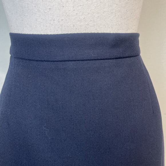 Vintage Hunt Club Skirt Plus size 18 Navy Blue Wool Straight Pencil Knee Y2K - Picture 3 of 9